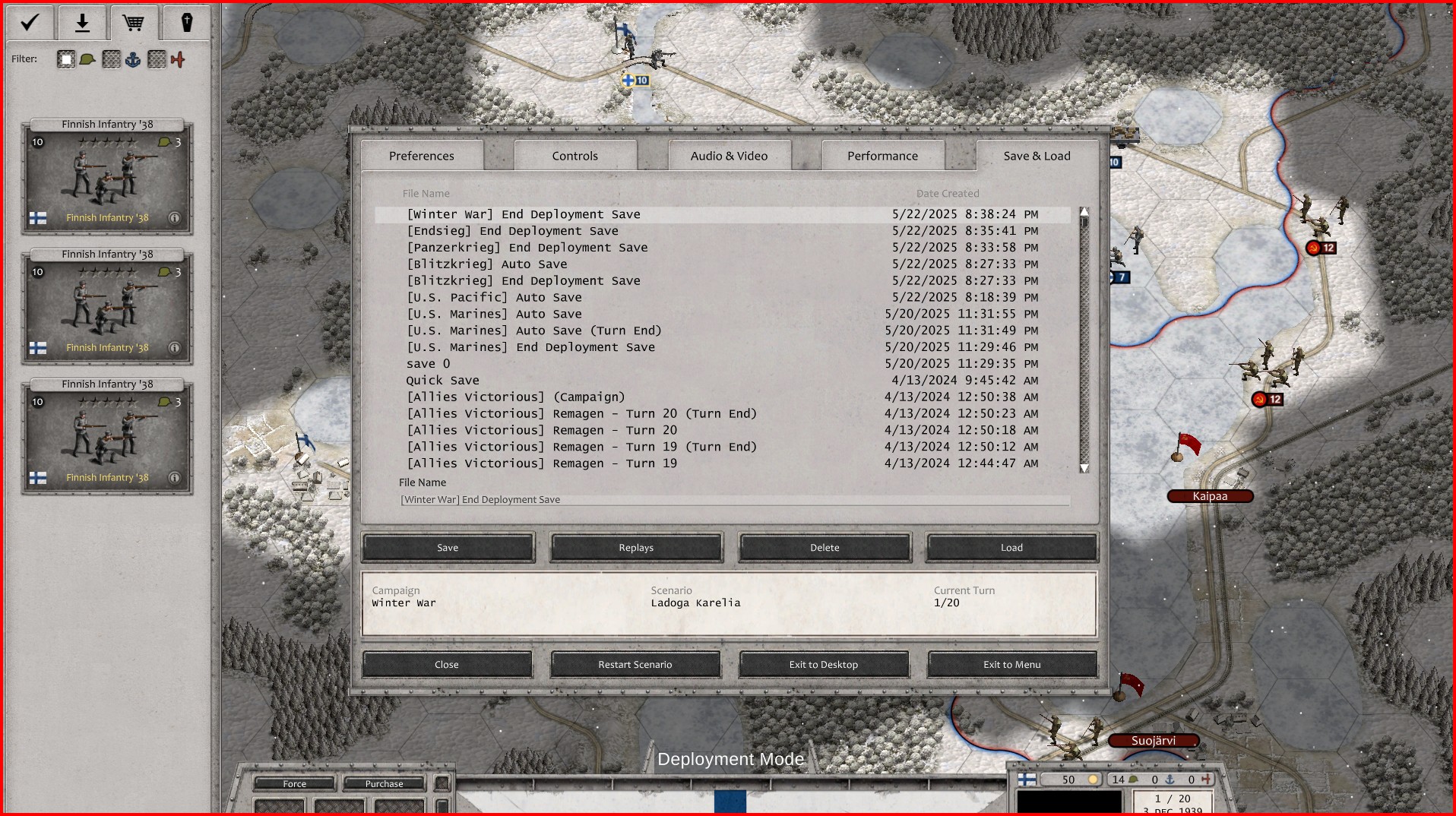 Opening menu UI