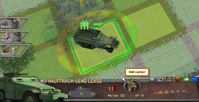 halftrack carrying an infantry unit