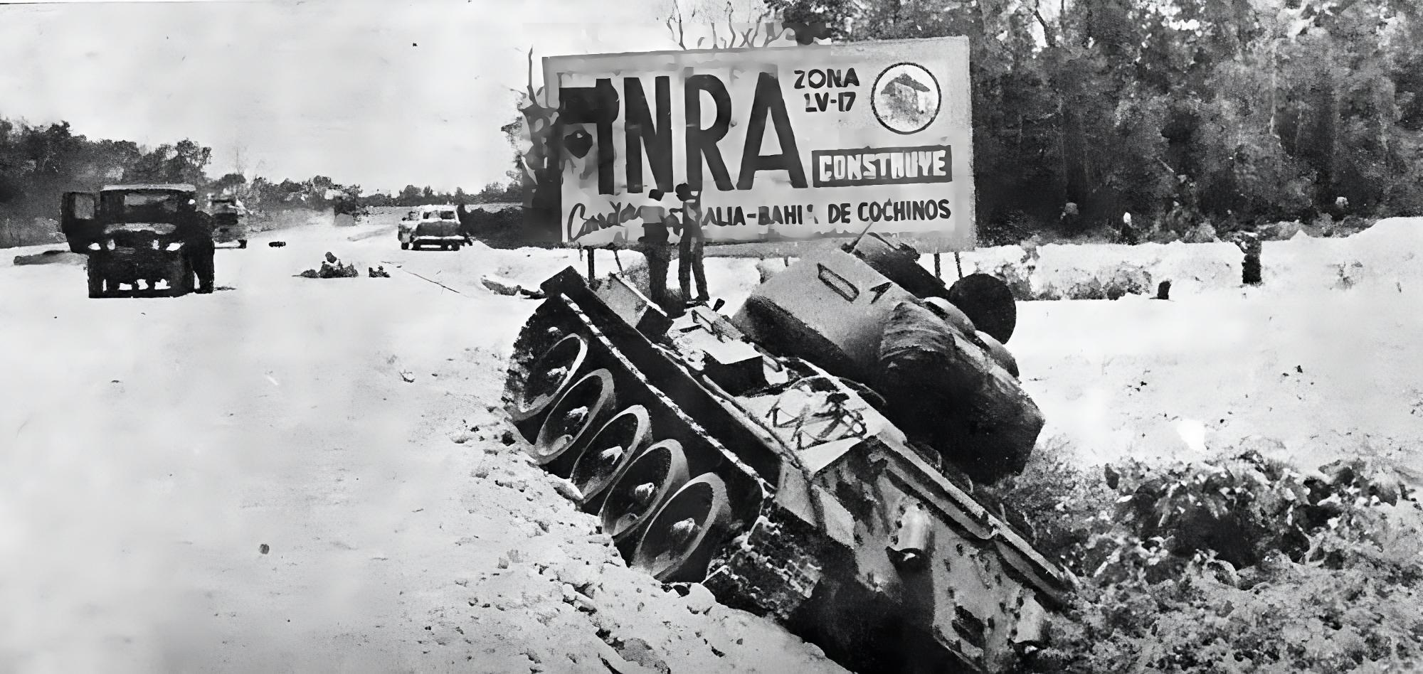 Knocked-out T-34 tank of Castro's army.
