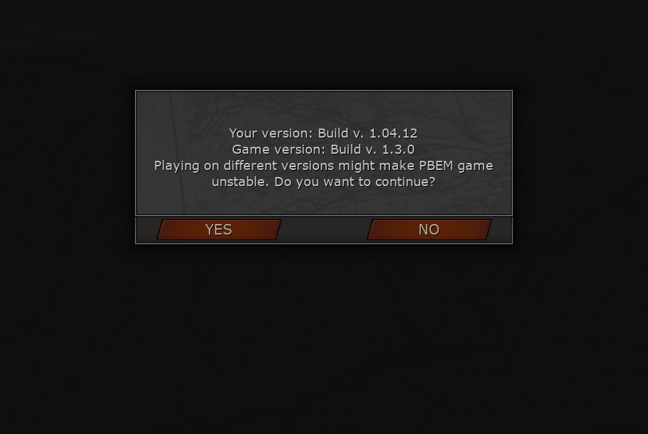 Message at start of game