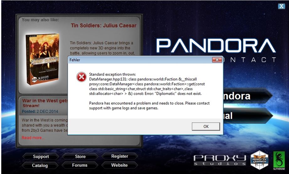 this is the error message I get when the game crashes after I try to enter the Game Lobby