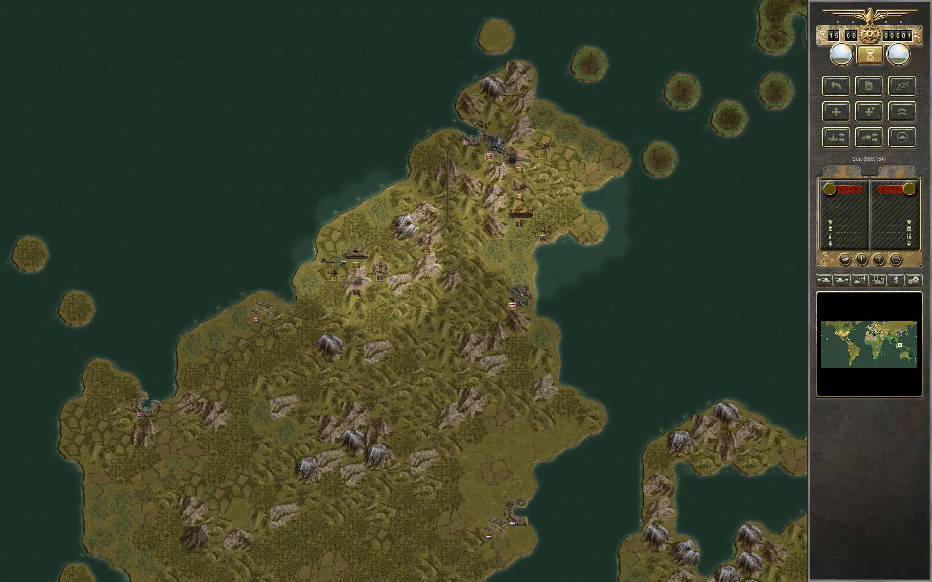 But Japanese attempt to take Borneo by surprise with a small landing force failed. Japanese troops are scattered in the mountains and the only think that prevent British and Dutch forces from eliminating them is lack of prestige - they need more troops to hold back Japs in the mainland and Italians in north africa.