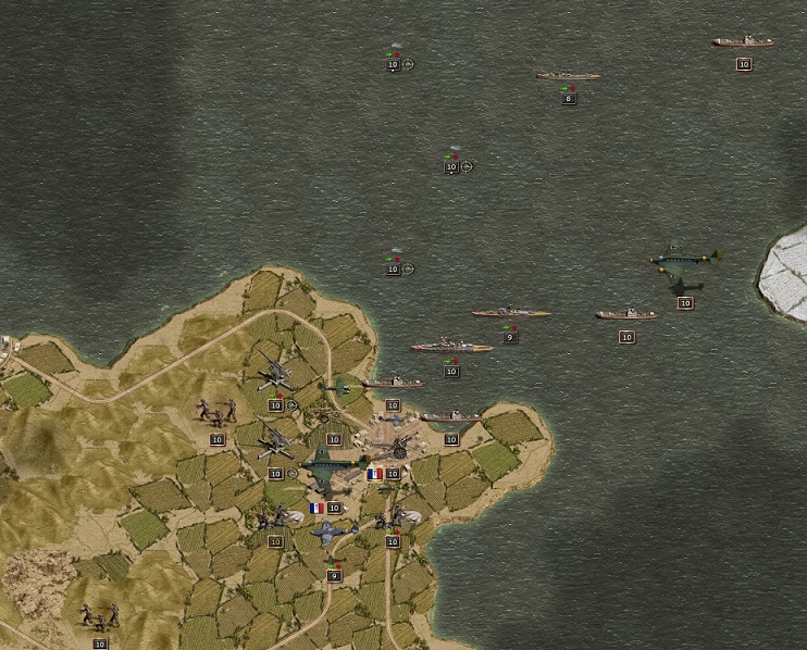 Tunis, February 43: Oberst Steiner is setting up his defense. 8,8 Flak has landed and also artillery. More units are embarked in Italy. Infantry divisions are flying in. More Italian battleships were ordered to Tunisia to protect the supply routes.