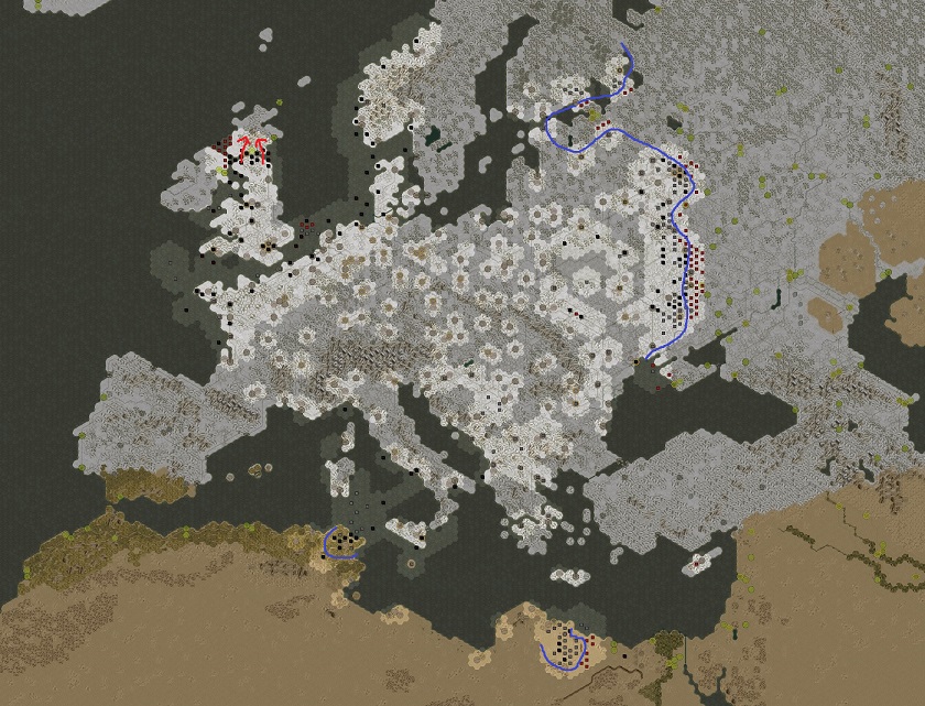 February 1943: Blue: Defending / Red: Attacking
