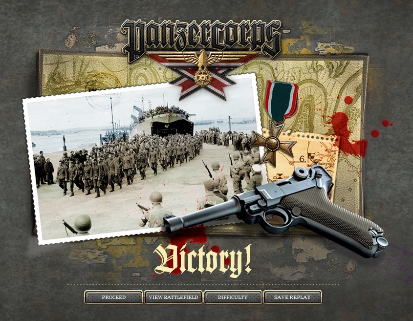 (ok, the picture shows not victorious German troops but maybe the man of the Deutsche Wochenschau was so enthusiastic about the victory that he has simply taken the wrong Picture ;))