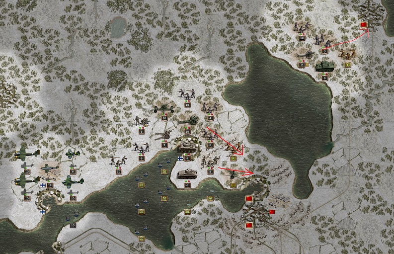 Leningrad, January 1942: Red: Attacking
