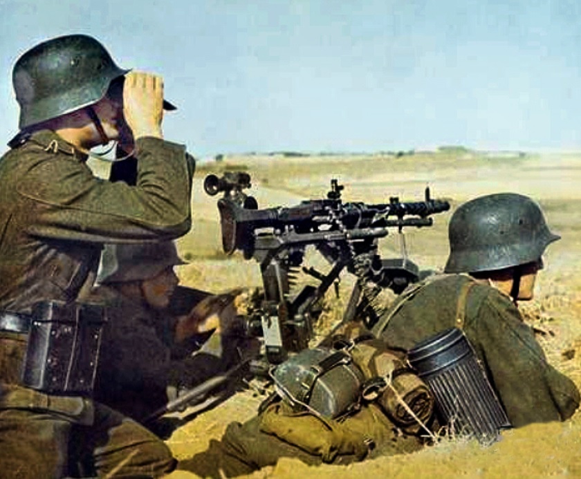Eastern front, fall 1941. Entrenched German troops.