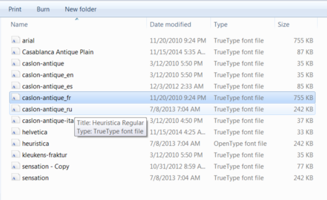 Font Files