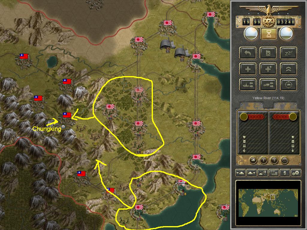 Japanese forces close in on the Chinese war-time capital and one of the major objectives of the game: Chungking