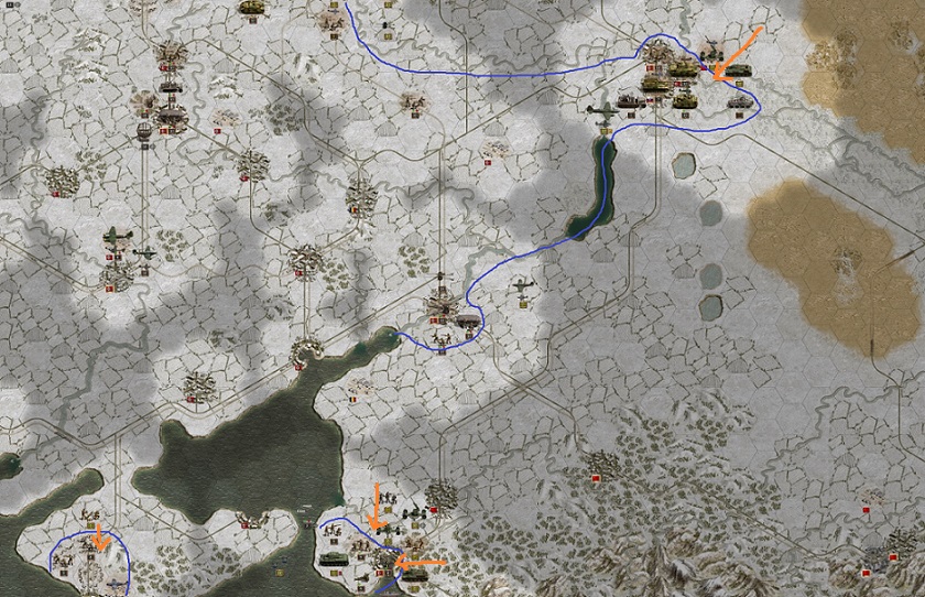 1944 February 07. Order of battle at the southern Russian frontline. Blue: Defending / Orange: Attacking Red Army forces