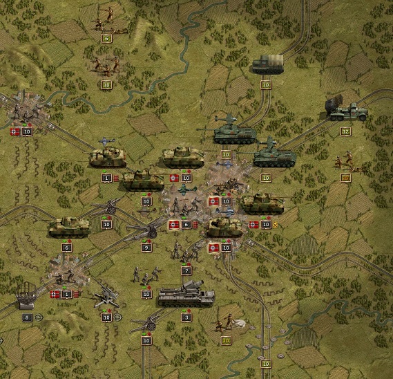 1944 November 04. Moscow is finally captured by the Wehrmacht but the further approach to the north east is blocked by two IS-2 heavy tank divisions. Advantage for the Germans is the air superiority around Moscow and the Axis bombers will hit the Russian tanks before the German Panzers will start the fight.