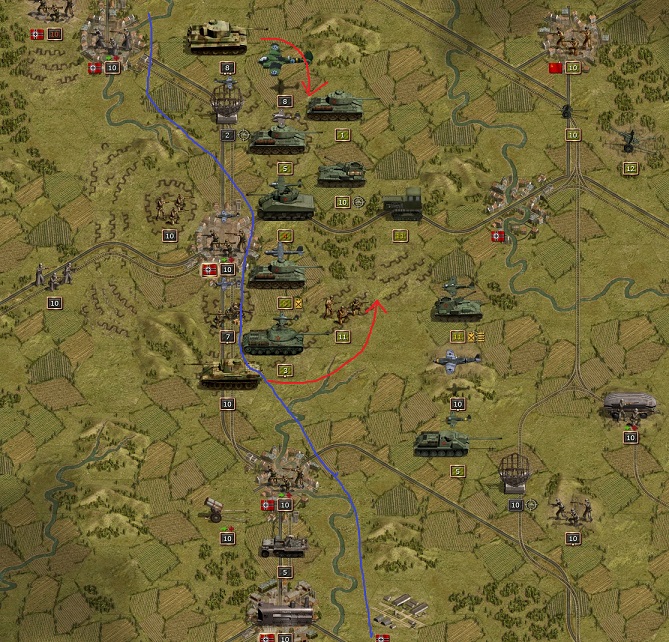 1945 February 17. The Red Army is brought to a halt at Kursk and most of their tank divisions are exhausted. Continuous bombing of the Axis tactical bombers from Germany, Hungary and Finland weakens the Russians further while the counter attack of the German Panzers starts.