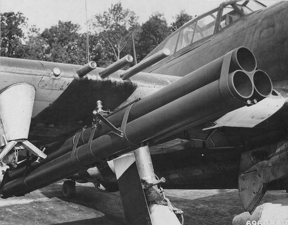 P-47 Thunderbolt  and launchers for three 4.5 inch antitank rockets..jpg