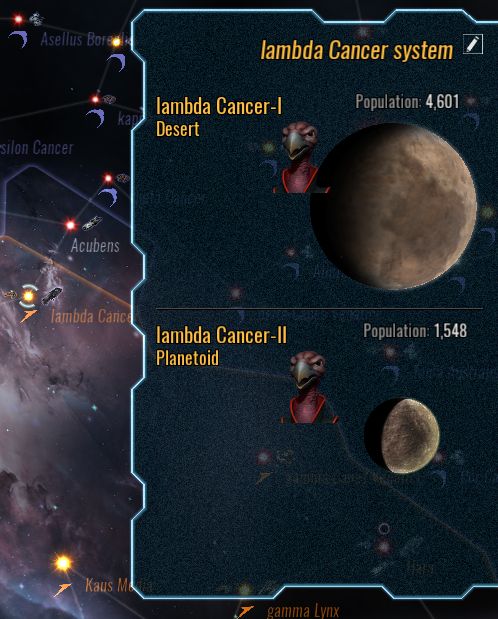 Evil empire's planets at troop transport location.