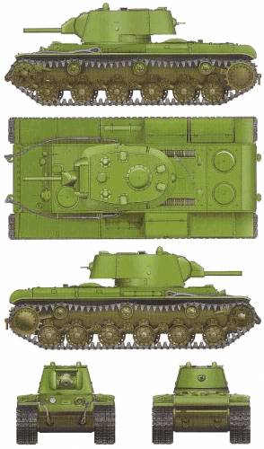 KV-1 Model 1939 three view drawing