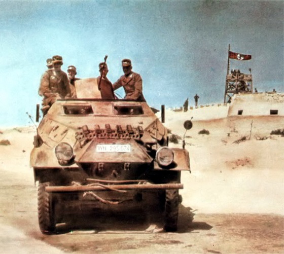 The victorious Afrika Korps on the road to Tunisia