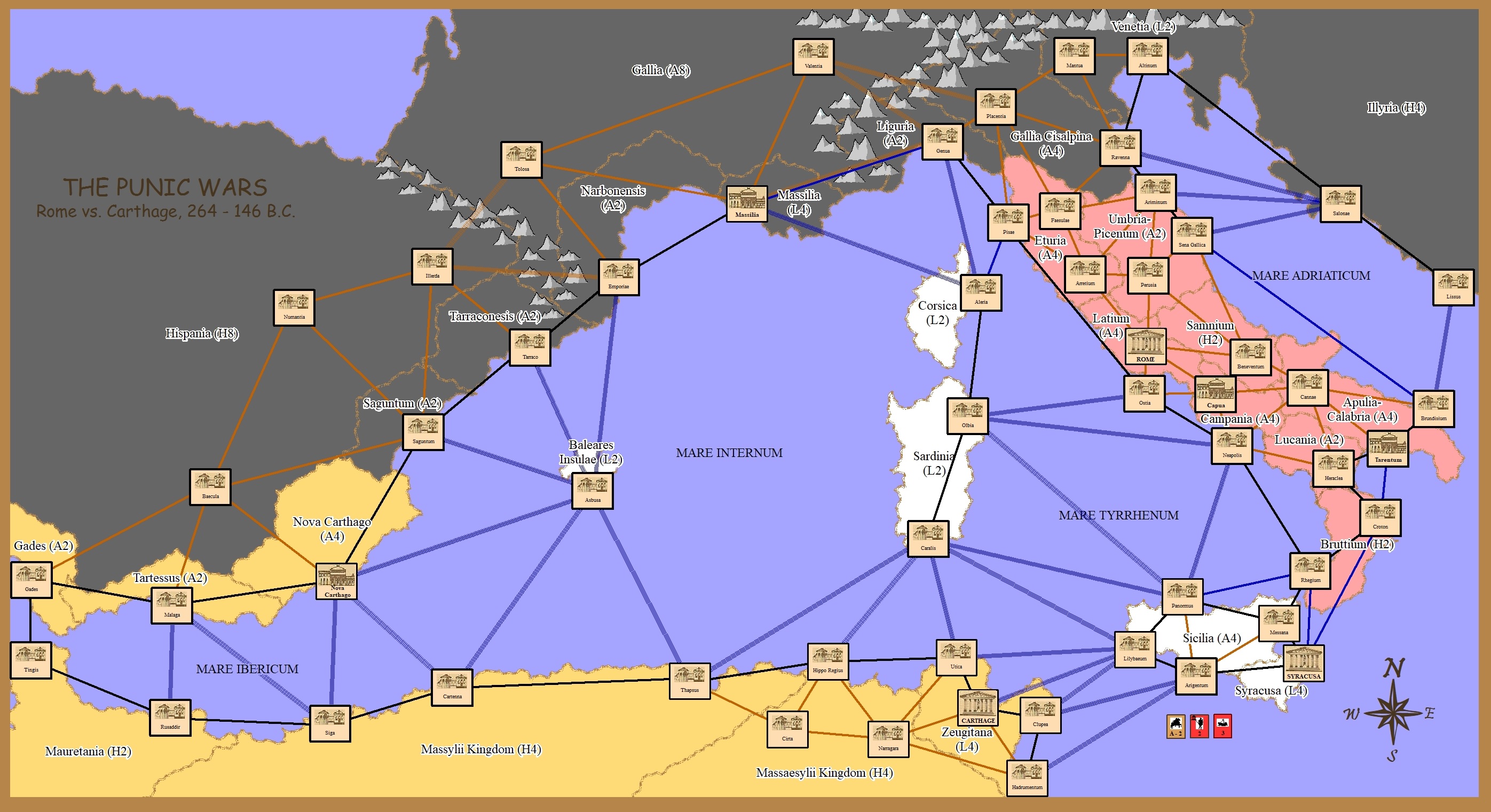 Map set up for the 1st Punic War
