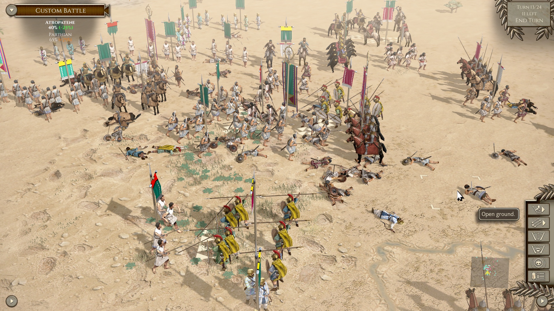 Closeup of the massive fight in the centre between the rabble of both armies