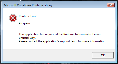 the problem i get trying to start the game
