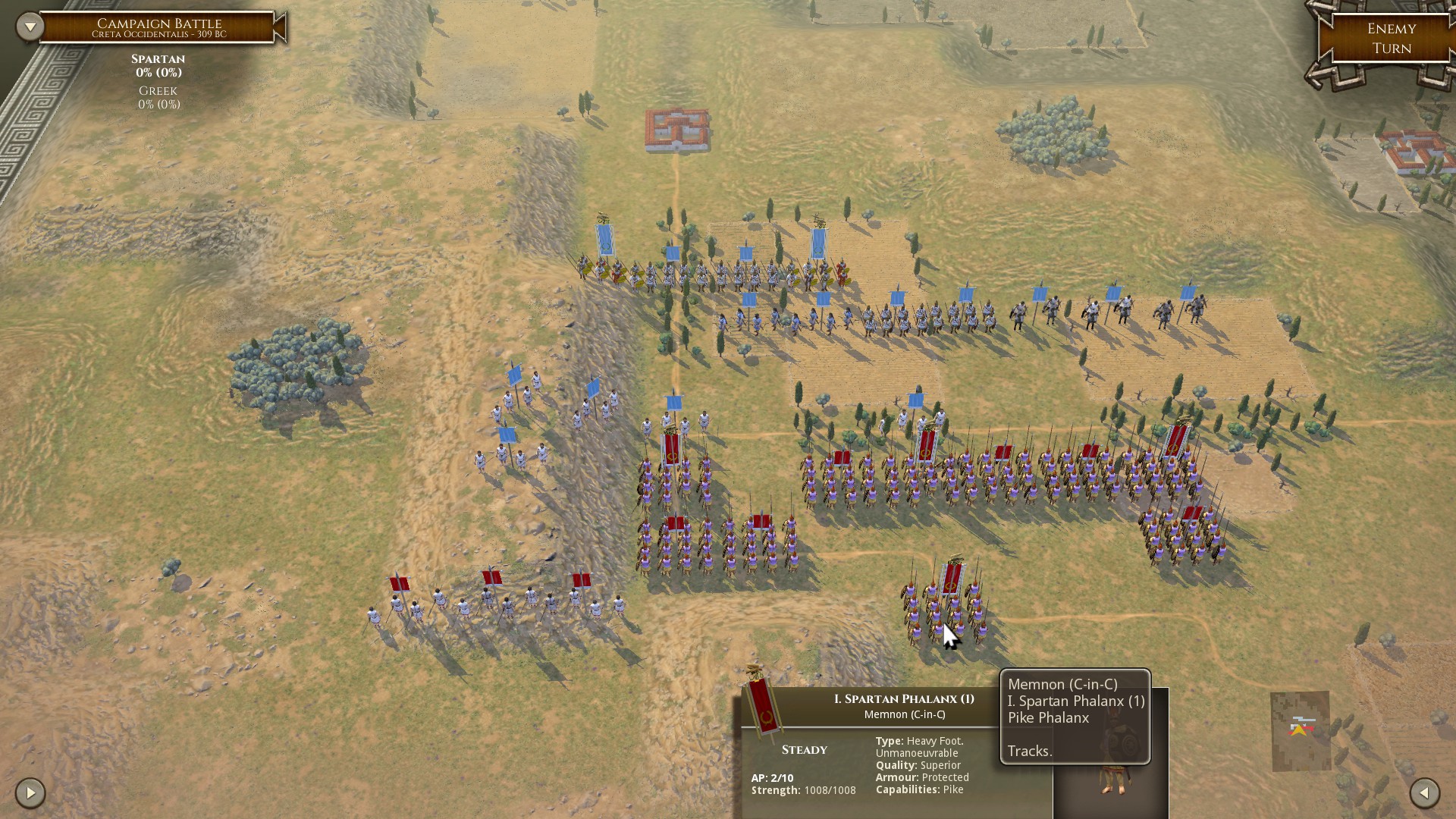 Memnon commands his forces in Crete