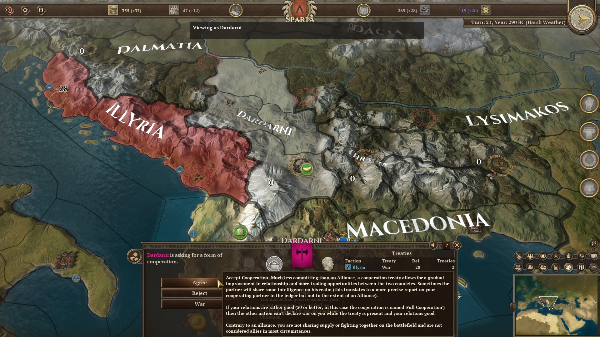 Map of Dardani during their Declaration of War Vs Sparta