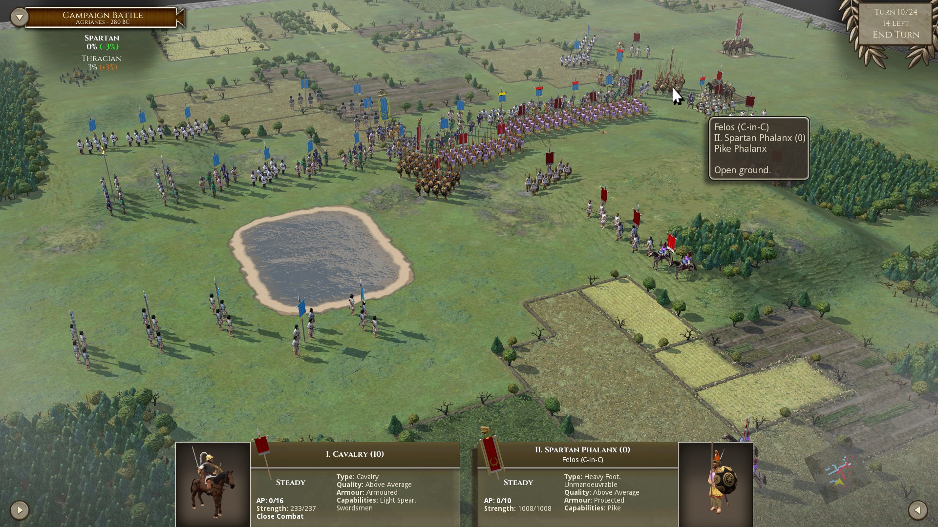 Sparta's 2nd Army the Thracians on a grassy plain