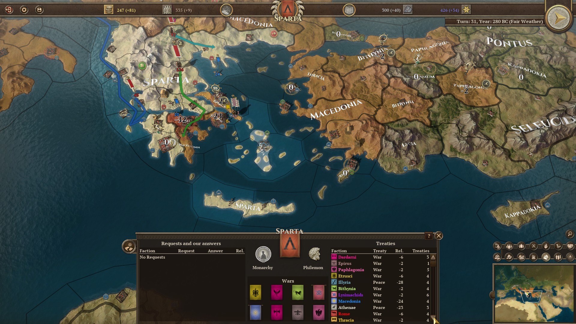 Spartan's dreadful diplomatic situation