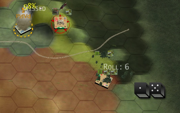 Fig.12 An AT round ricochets to the panzer flank.