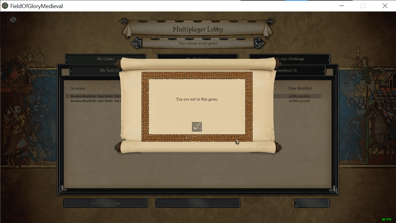 Pop-up text when trying to end stalled game