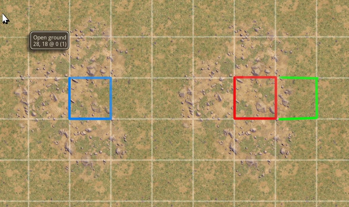 blue open ; red rough