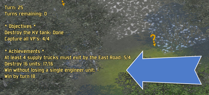 Objective and Achievement Status at Game's End