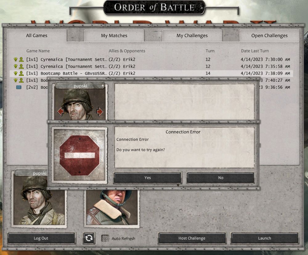 Error when changing avatar